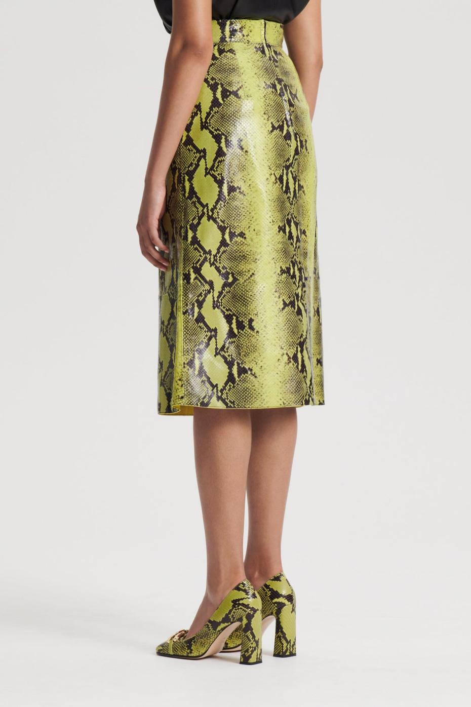 Skirts | Women Scanlan Theodore LEATHER REPTILE SKIRT Vert