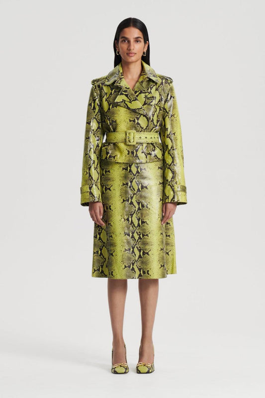 Skirts | Women Scanlan Theodore LEATHER REPTILE SKIRT Vert