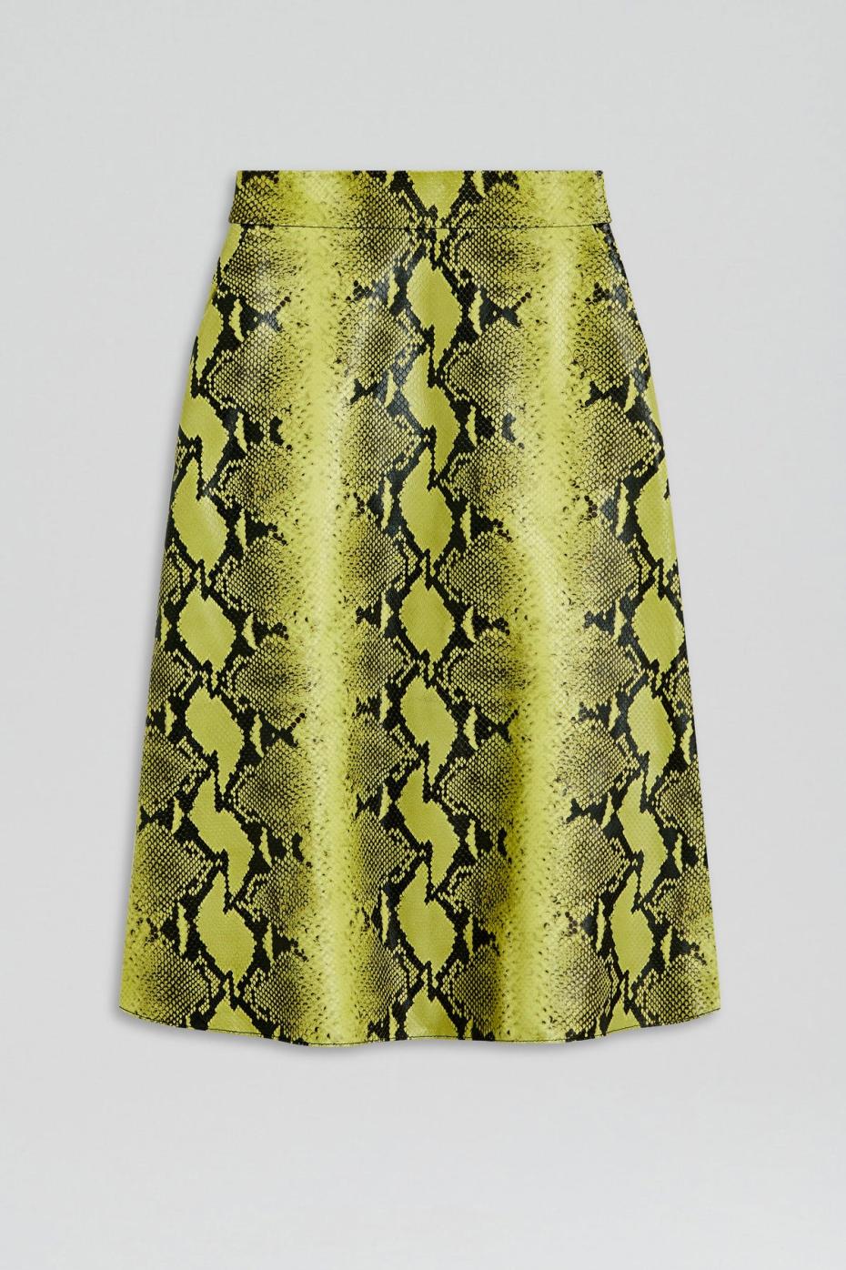 Skirts | Women Scanlan Theodore LEATHER REPTILE SKIRT Vert