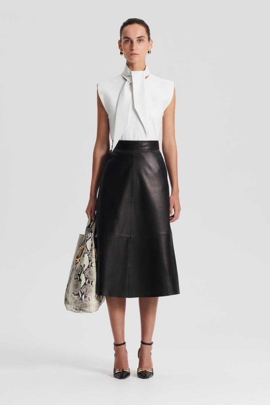 Skirts | Women Scanlan Theodore LEATHER SOFT SKIRT Black