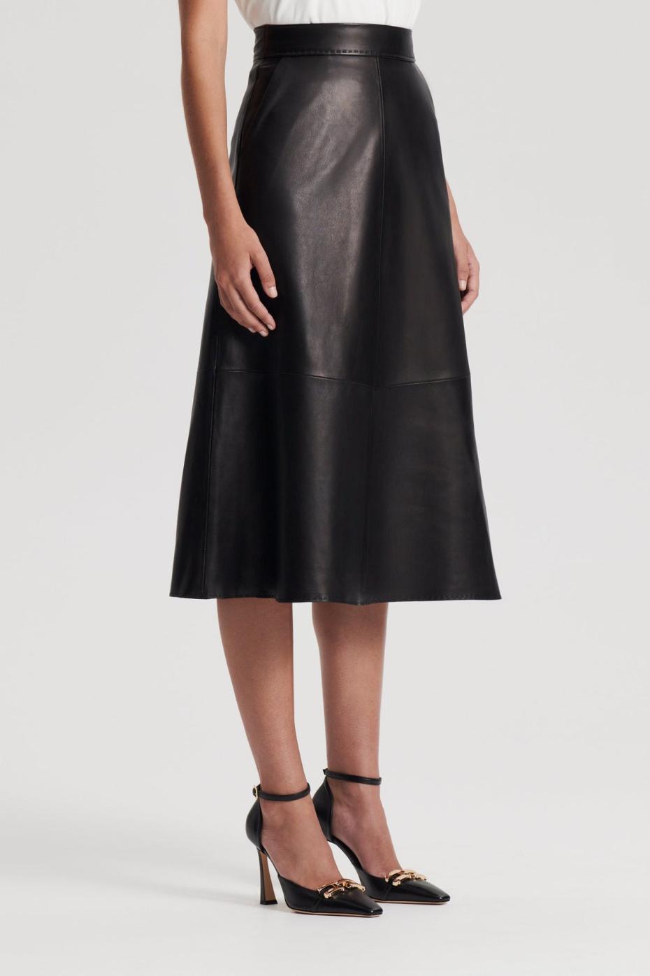 Skirts | Women Scanlan Theodore LEATHER SOFT SKIRT Black