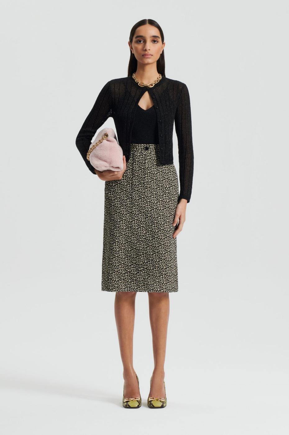Skirts | Women Scanlan Theodore OCELOT PENCIL SKIRT Dark.elm