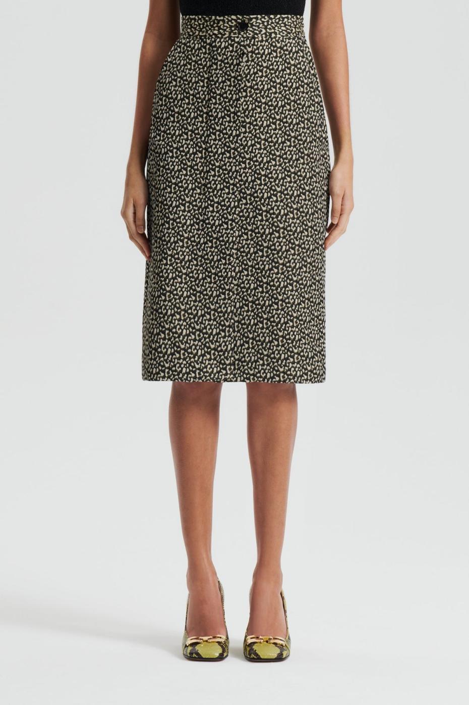 Skirts | Women Scanlan Theodore OCELOT PENCIL SKIRT Dark.elm