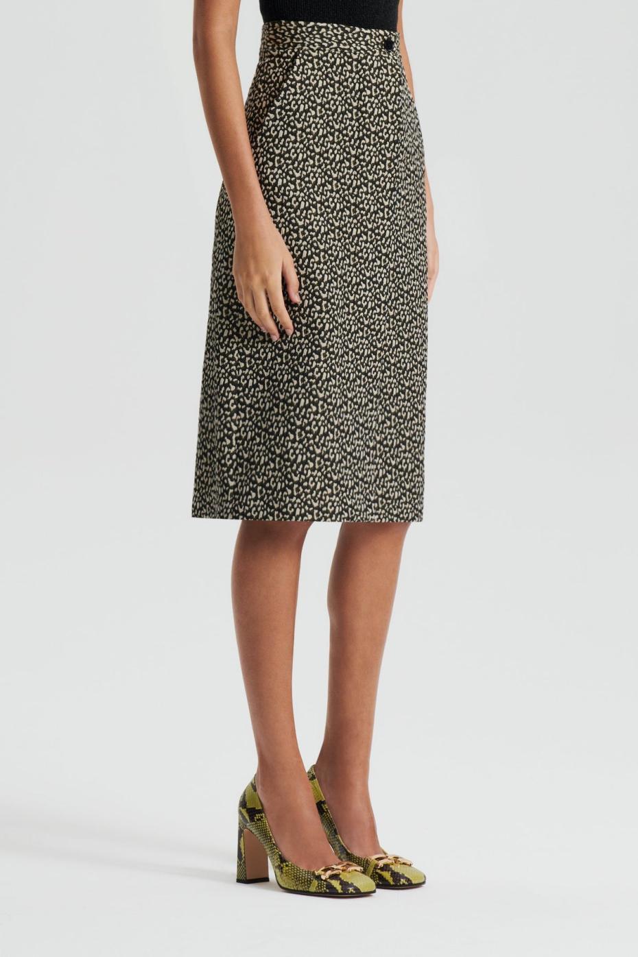 Skirts | Women Scanlan Theodore OCELOT PENCIL SKIRT Dark.elm