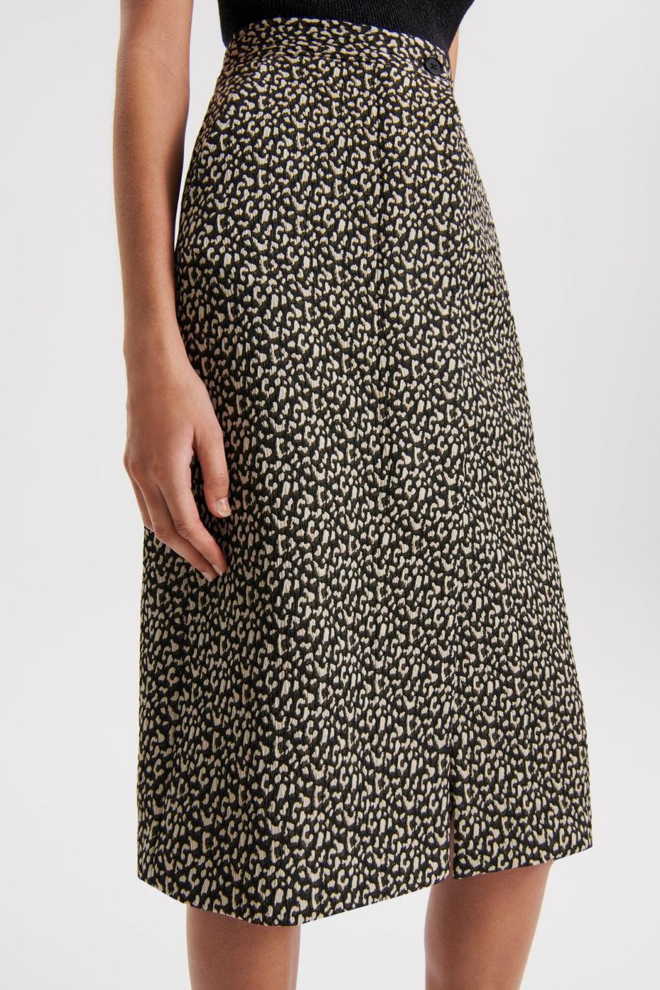 Skirts | Women Scanlan Theodore OCELOT PENCIL SKIRT Dark.elm