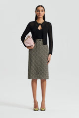 Skirts | Women Scanlan Theodore OCELOT PENCIL SKIRT Dark.elm
