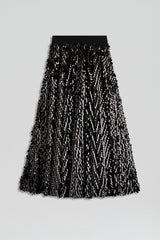 Skirts | Women Scanlan Theodore PATENT SEQUIN TULLE SKIRT Black