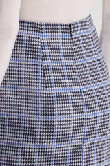 Skirts | Women Scanlan Theodore PLAID SCUBA SKIRT Cobalt