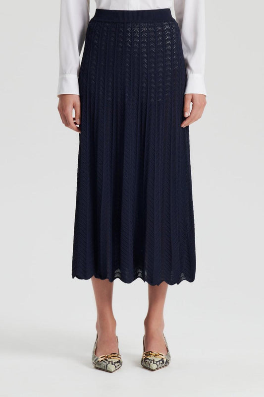 Skirts | Women Scanlan Theodore PLEAT LACE SKIRT Navy