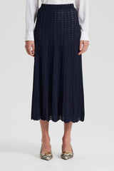Skirts | Women Scanlan Theodore PLEAT LACE SKIRT Navy