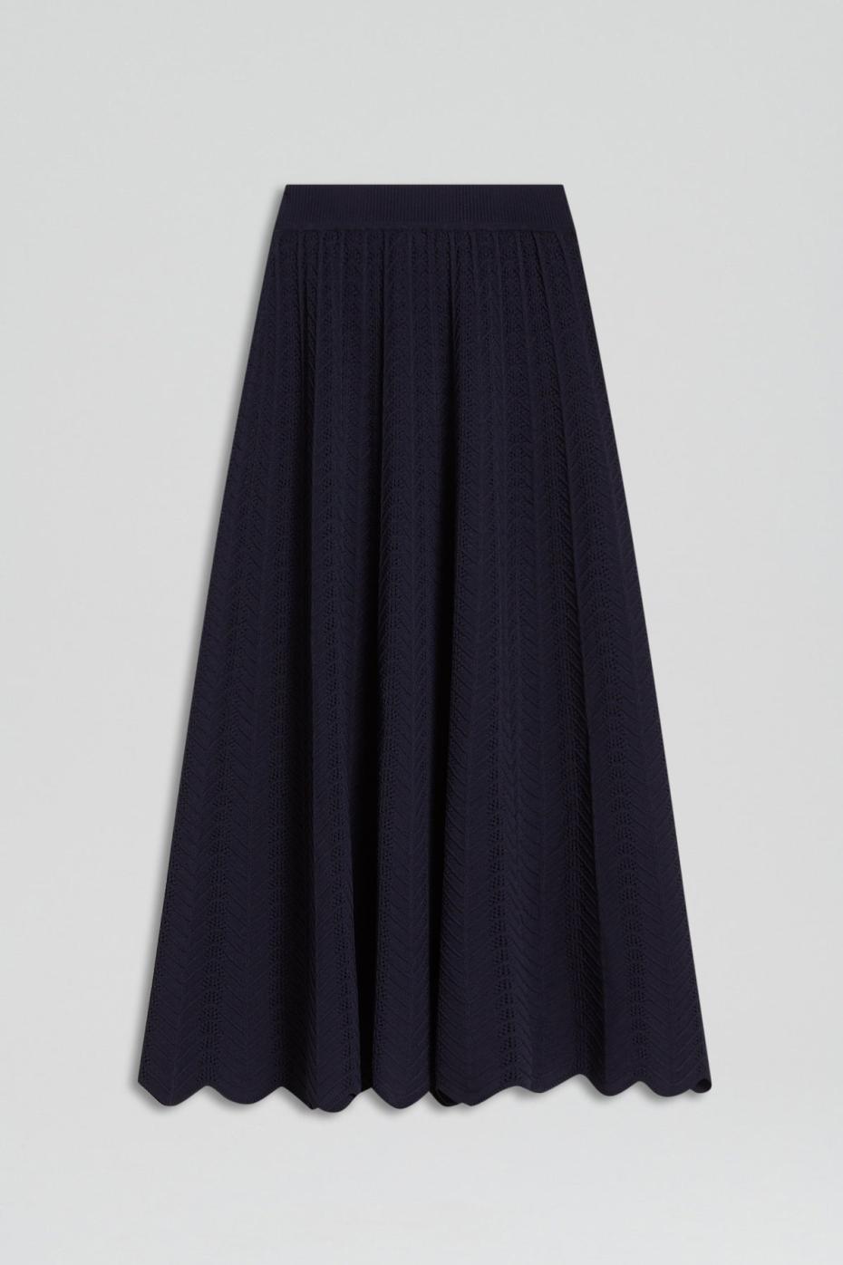 Skirts | Women Scanlan Theodore PLEAT LACE SKIRT Navy