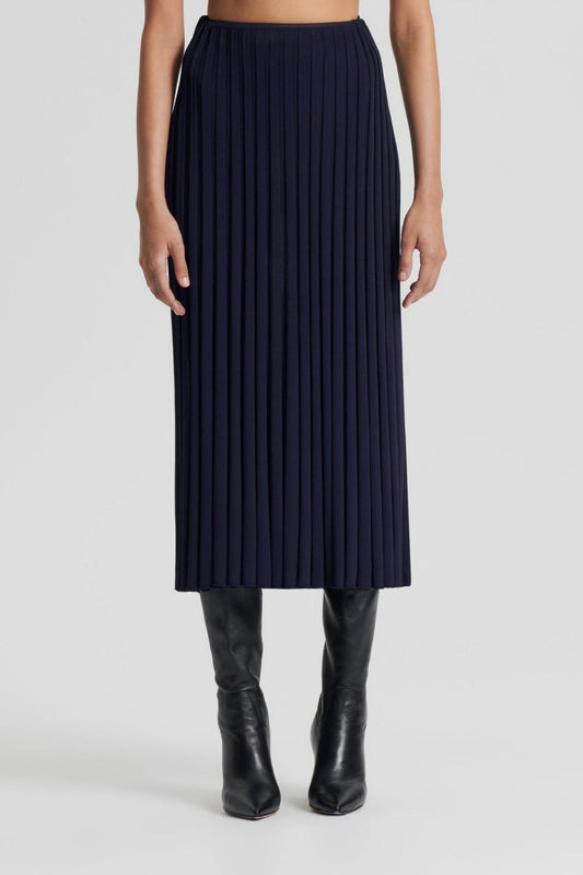 Skirts | Women Scanlan Theodore PLEATED RIB SKIRT 16 Navy