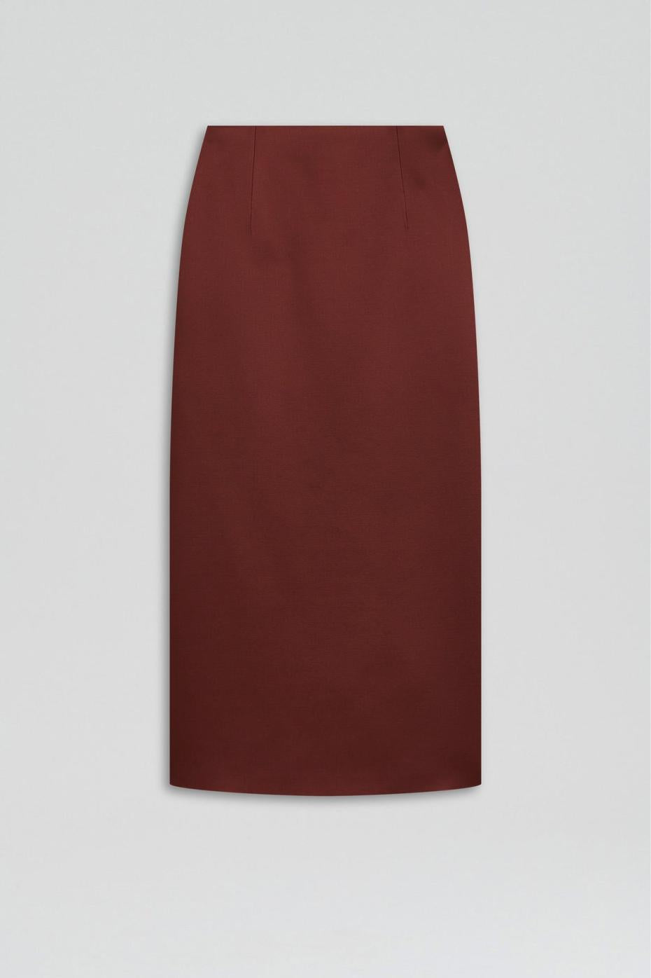 Skirts | Women Scanlan Theodore SATIN PENCIL SKIRT Burgundy