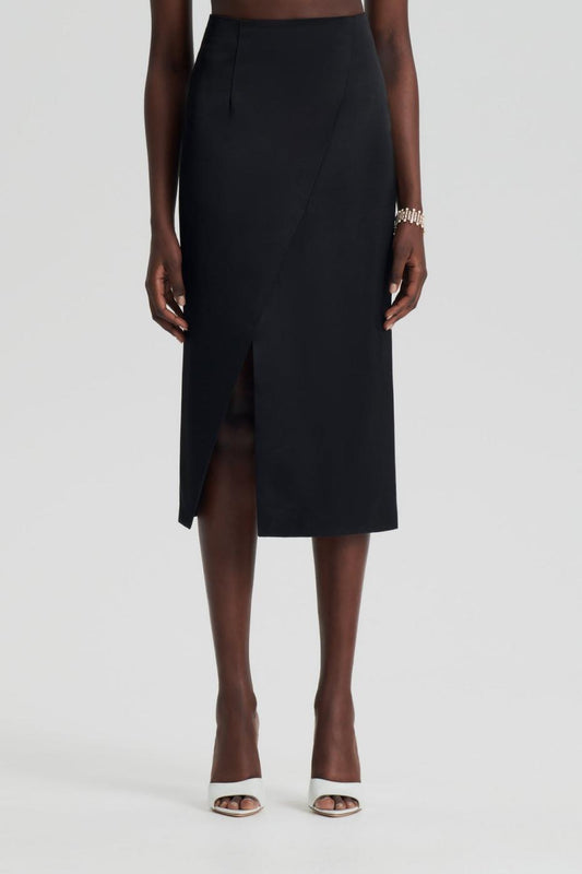 Skirts | Women Scanlan Theodore SATIN WRAP SKIRT Black