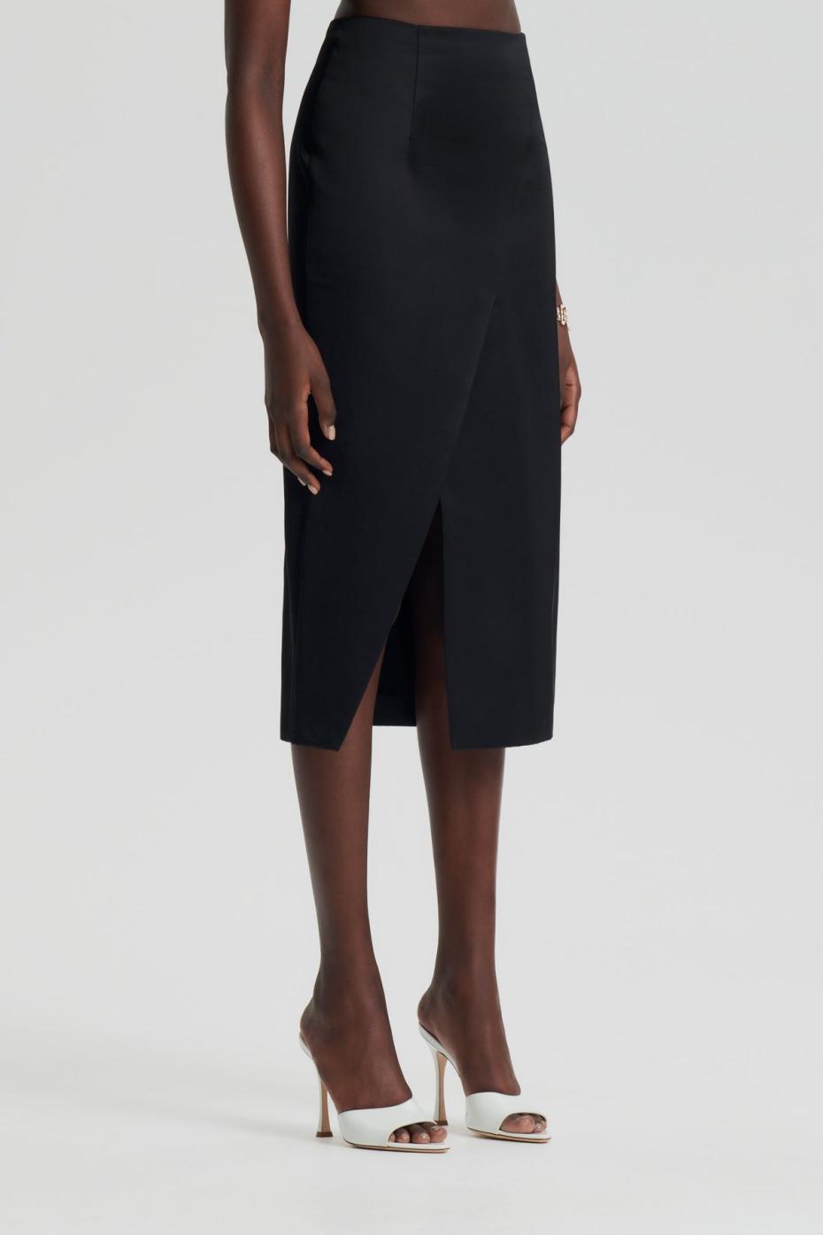 Skirts | Women Scanlan Theodore SATIN WRAP SKIRT Black
