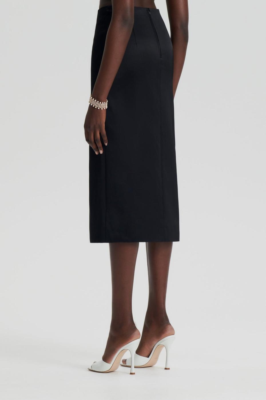 Skirts | Women Scanlan Theodore SATIN WRAP SKIRT Black