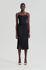 Skirts | Women Scanlan Theodore SATIN WRAP SKIRT Black