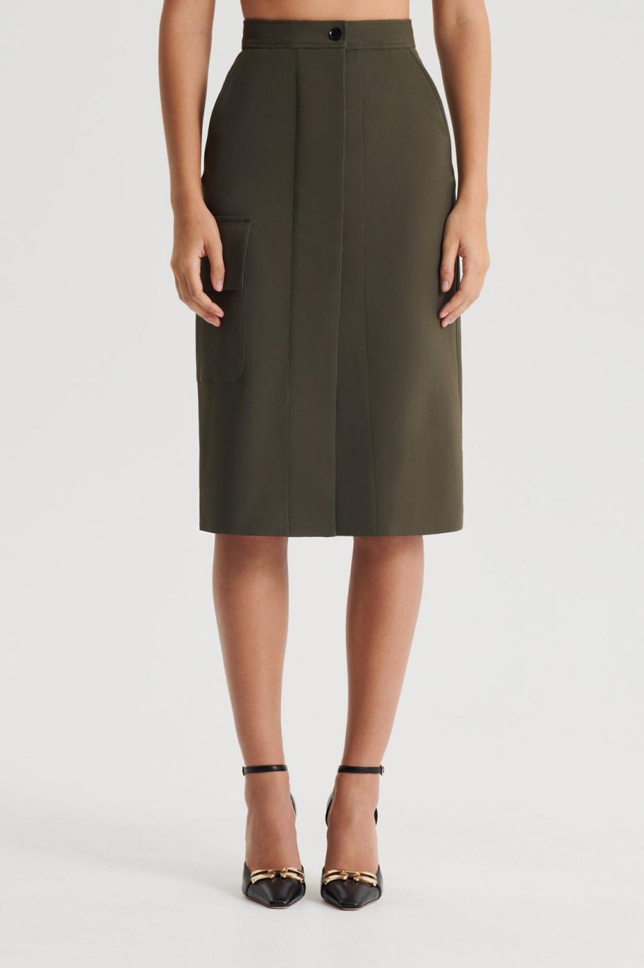 Skirts | Women Scanlan Theodore TAILORED PATCH POCKET SKIRT Jungle