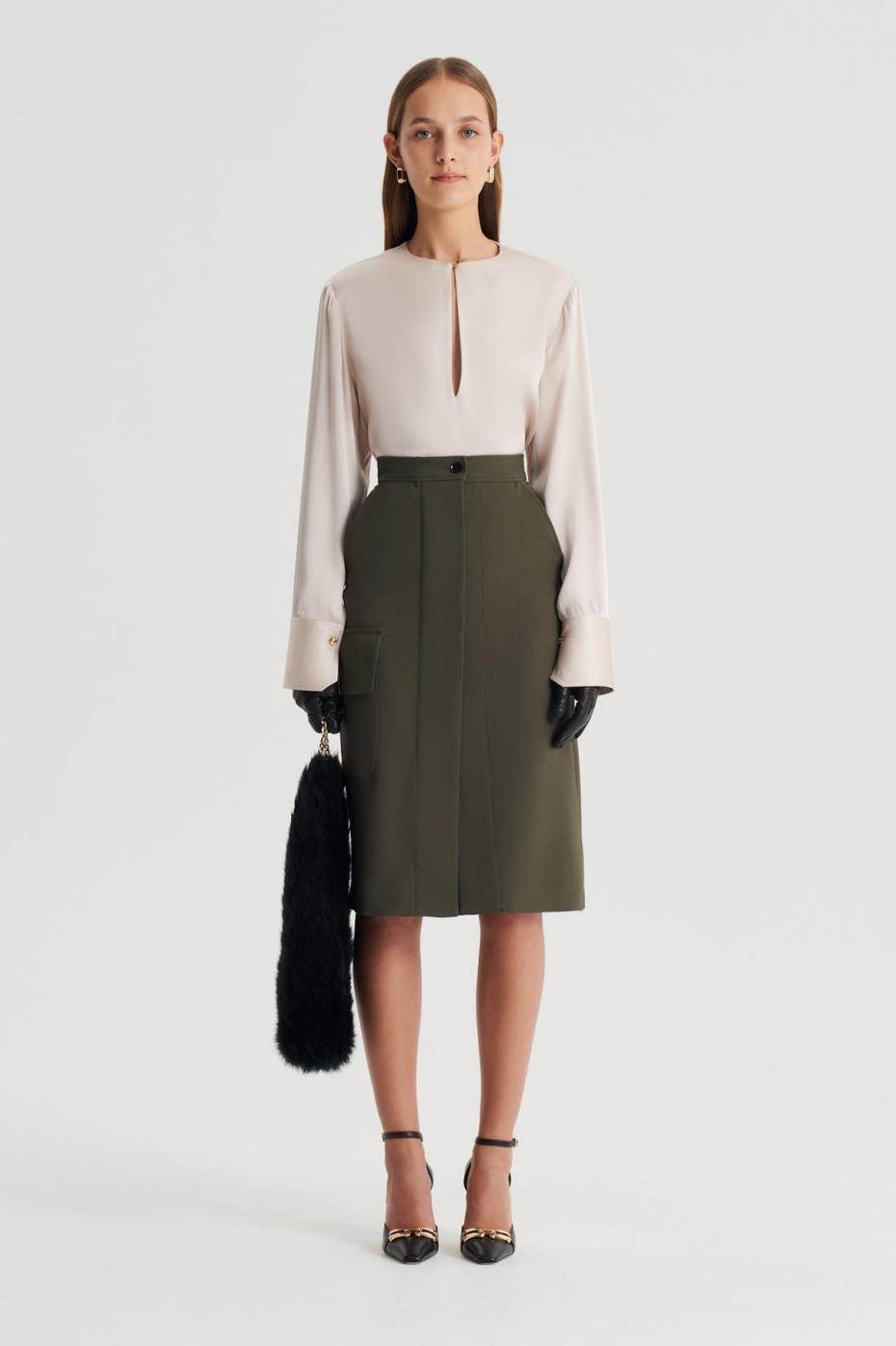 Skirts | Women Scanlan Theodore TAILORED PATCH POCKET SKIRT Jungle