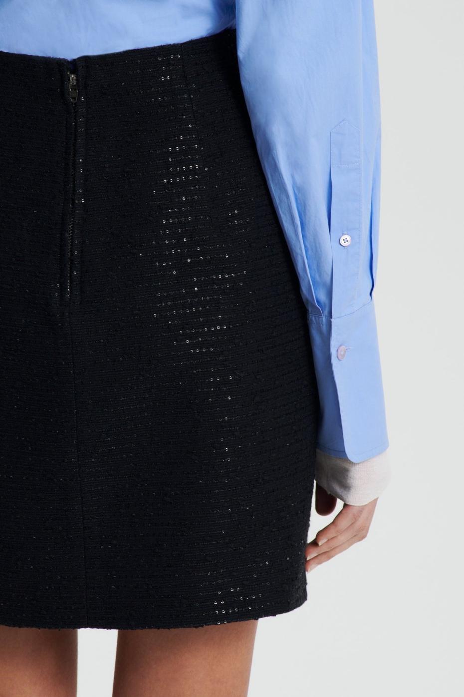 Skirts | Women Scanlan Theodore TAILORED SEQUIN MINI SKIRT Black