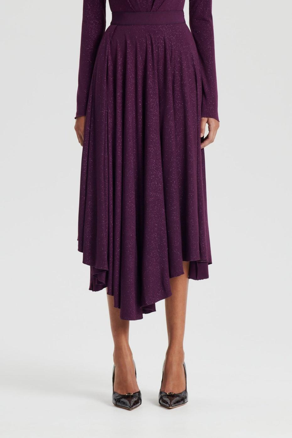 Skirts | Women Scanlan Theodore TINSEL DRAPE SKIRT Aubergine