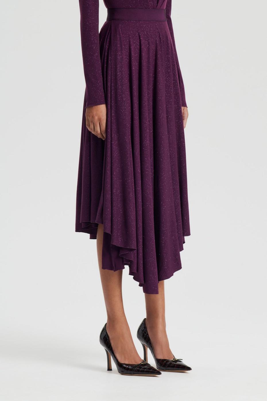 Skirts | Women Scanlan Theodore TINSEL DRAPE SKIRT Aubergine