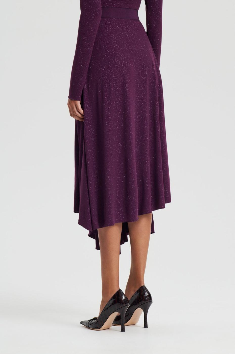 Skirts | Women Scanlan Theodore TINSEL DRAPE SKIRT Aubergine