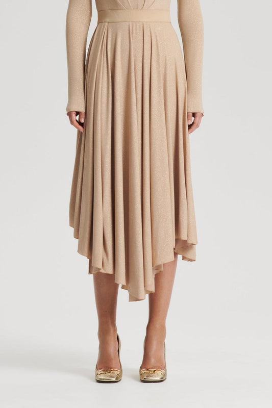 Skirts | Women Scanlan Theodore TINSEL DRAPE SKIRT Champagne