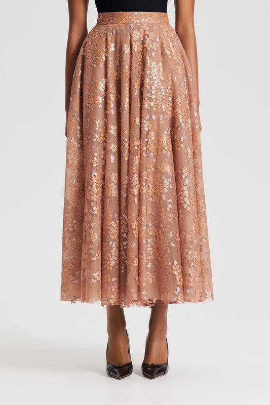 Skirts | Women Scanlan Theodore TINSEL FLORAL SKIRT Spice