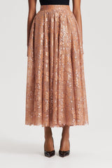 Skirts | Women Scanlan Theodore TINSEL FLORAL SKIRT Spice