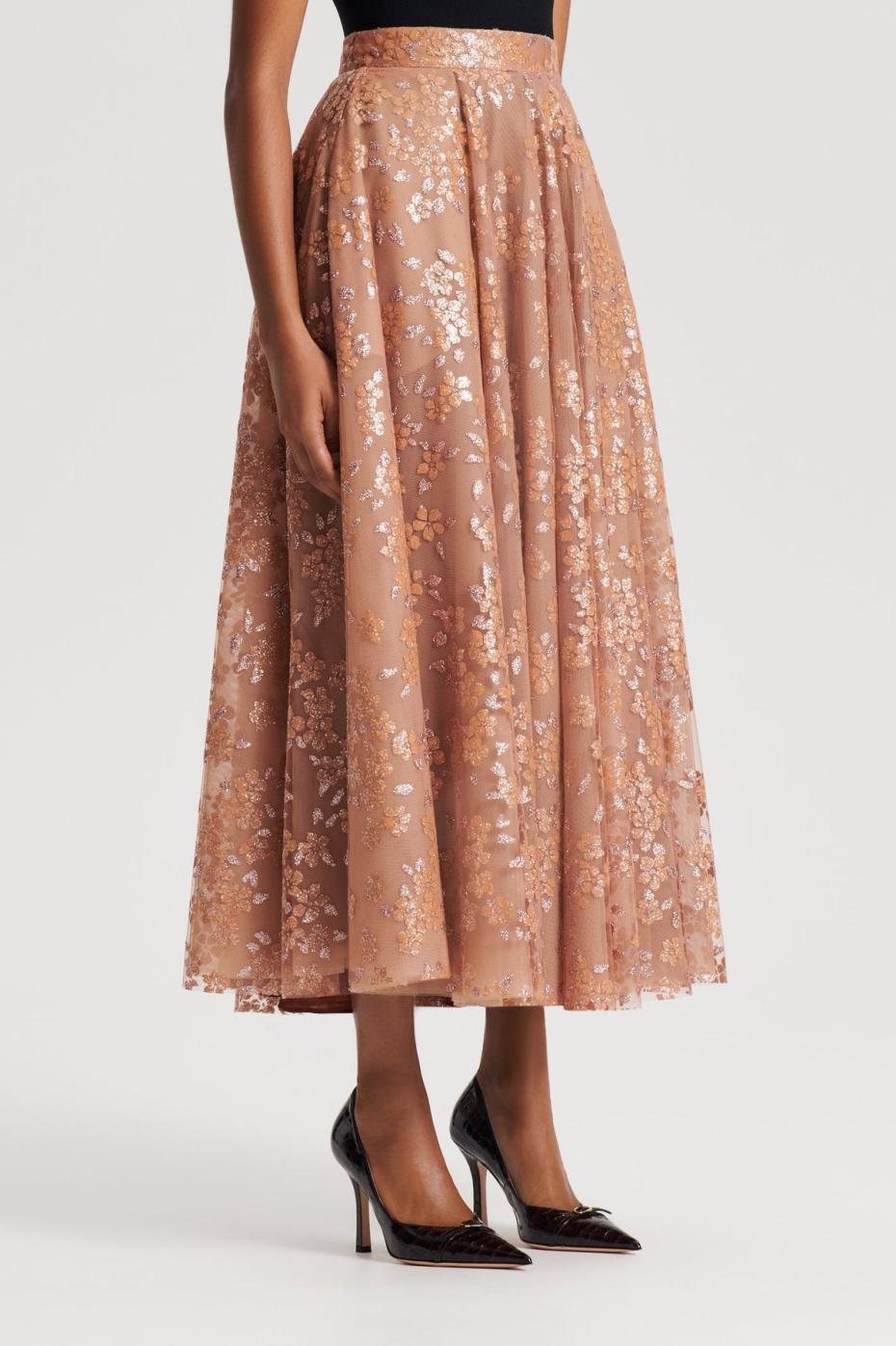Skirts | Women Scanlan Theodore TINSEL FLORAL SKIRT Spice