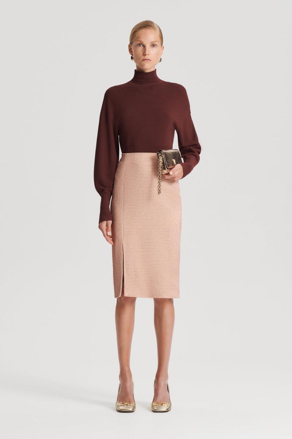 Skirts | Women Scanlan Theodore TINSEL GINGHAM SKIRT Rose.gold