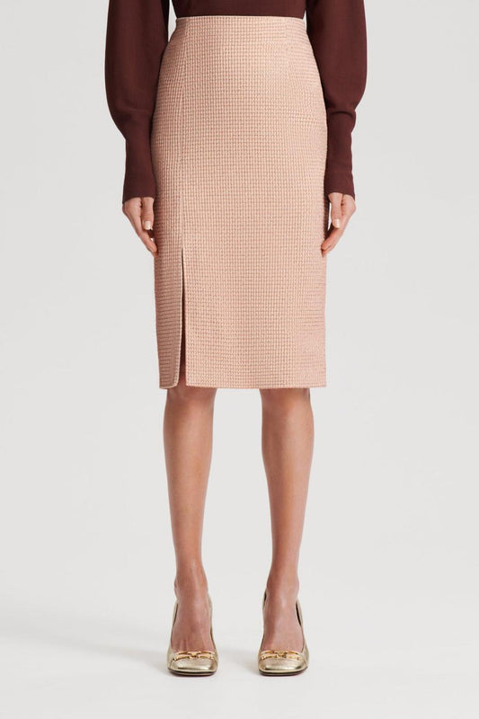 Skirts | Women Scanlan Theodore TINSEL GINGHAM SKIRT Rose.gold