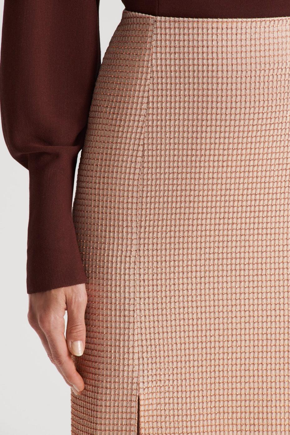 Skirts | Women Scanlan Theodore TINSEL GINGHAM SKIRT Rose.gold