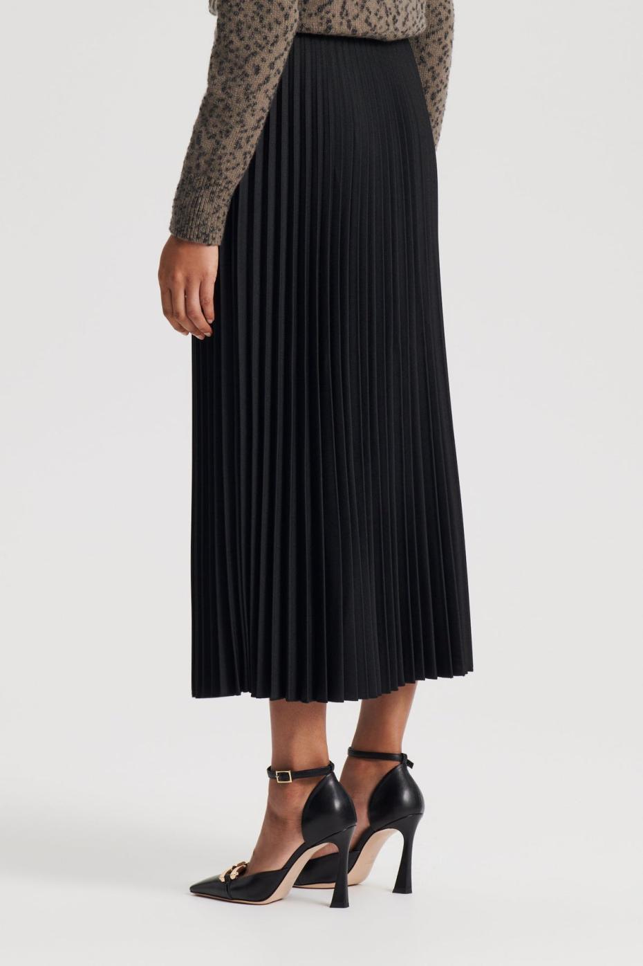 Skirts | Women Scanlan Theodore TWILL PLEAT SKIRT Black