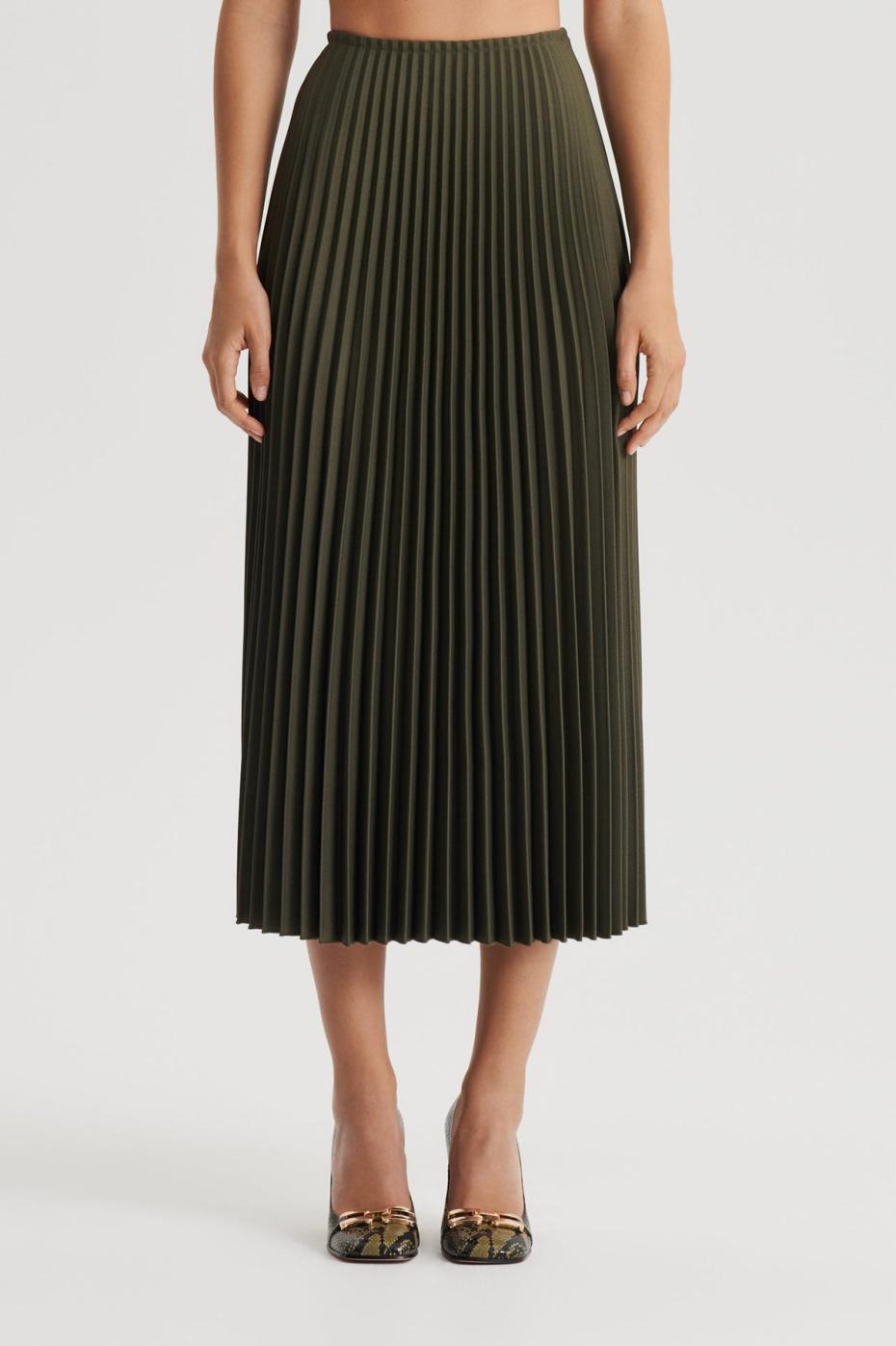Skirts | Women Scanlan Theodore TWILL PLEAT SKIRT Jungle