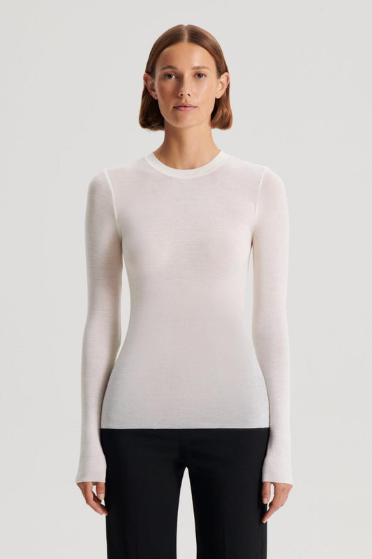 Sweaters | Women Scanlan Theodore BABYWOOL CREW SWEATER Ivory