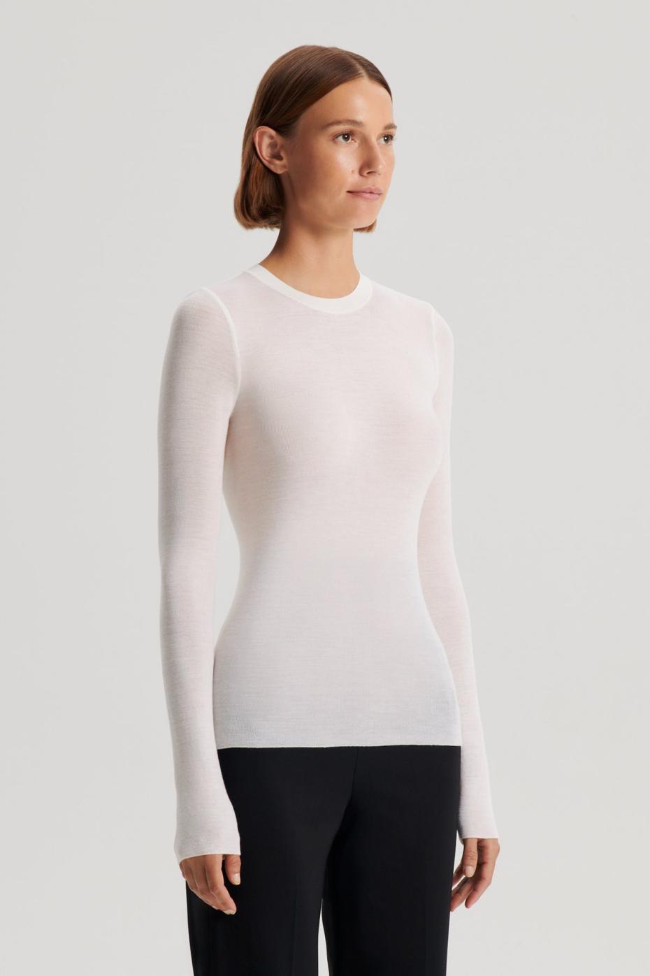 Sweaters | Women Scanlan Theodore BABYWOOL CREW SWEATER Ivory