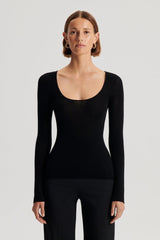 Sweaters | Women Scanlan Theodore BABYWOOL SCOOP NECK Black All