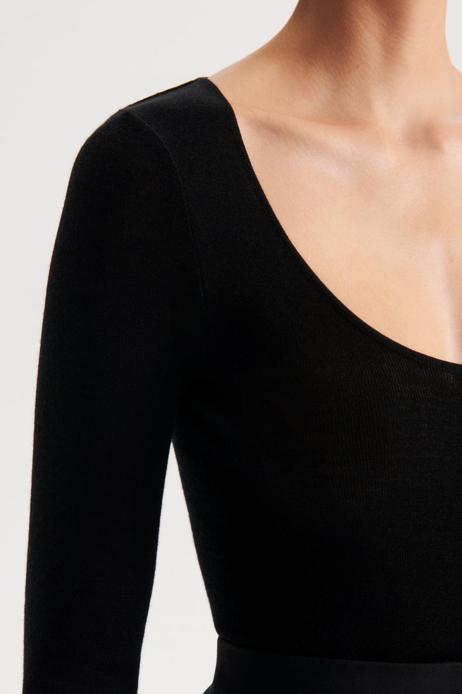 Sweaters | Women Scanlan Theodore BABYWOOL SCOOP NECK Black All