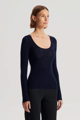 Sweaters | Women Scanlan Theodore BABYWOOL SCOOP NECK Navy All
