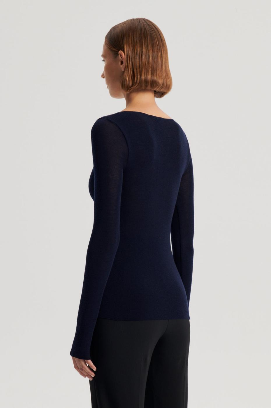 Sweaters | Women Scanlan Theodore BABYWOOL SCOOP NECK Navy All