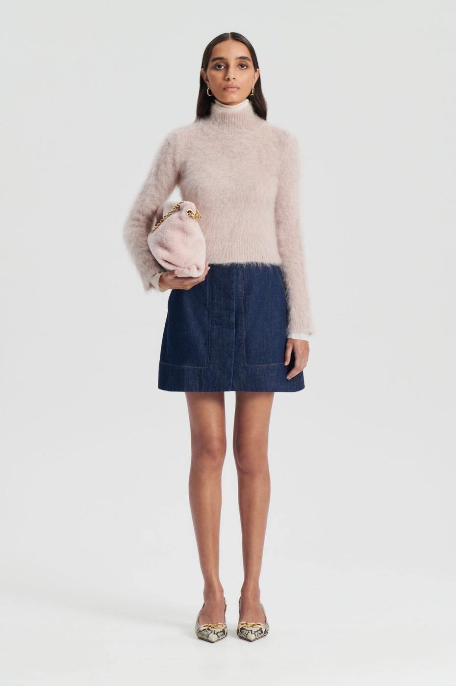 Sweaters | Women Scanlan Theodore BRUSHED MOHAIR SLIM SWEATER Mink