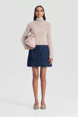 Sweaters | Women Scanlan Theodore BRUSHED MOHAIR SLIM SWEATER Mink