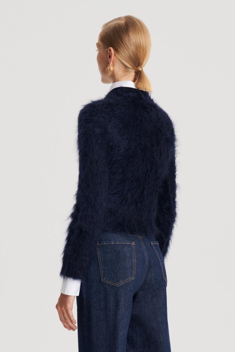 Sweaters | Women Scanlan Theodore BRUSHED MOHAIR SLIM SWEATER Navy