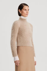 Sweaters | Women Scanlan Theodore BRUSHED MOHAIR SLIM SWEATER Nougat