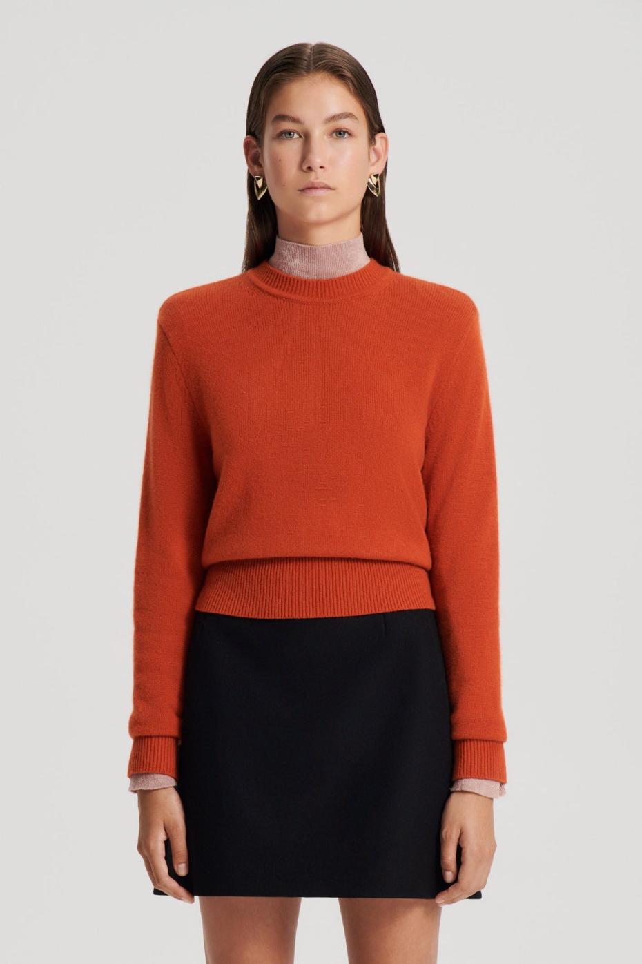 Sweaters | Women Scanlan Theodore CASHMERE CREW SWEATER Burnt