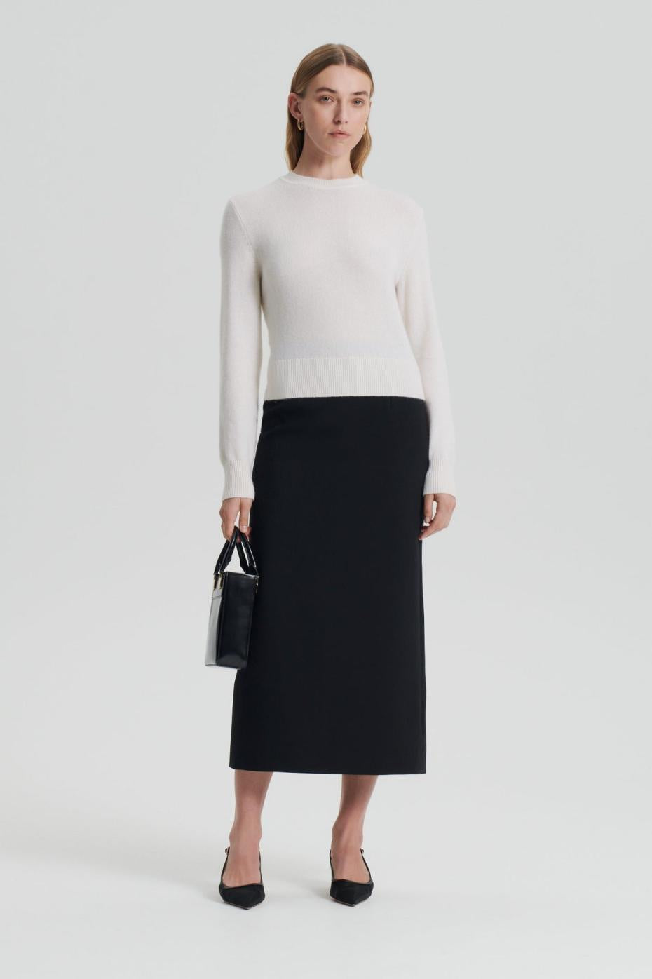 Sweaters | Women Scanlan Theodore CASHMERE CREW SWEATER Chalk