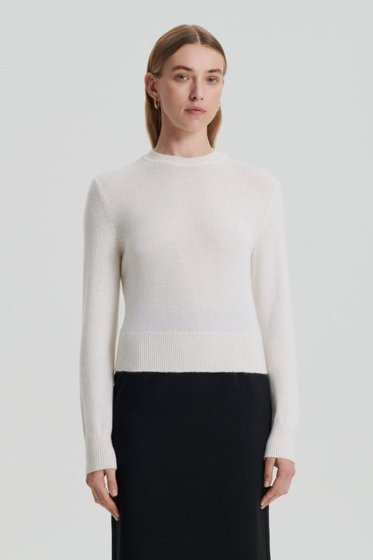 Sweaters | Women Scanlan Theodore CASHMERE CREW SWEATER Chalk