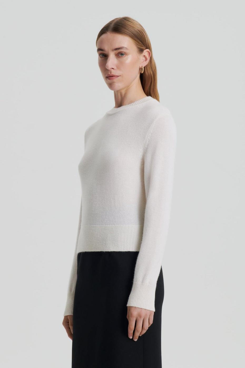 Sweaters | Women Scanlan Theodore CASHMERE CREW SWEATER Chalk